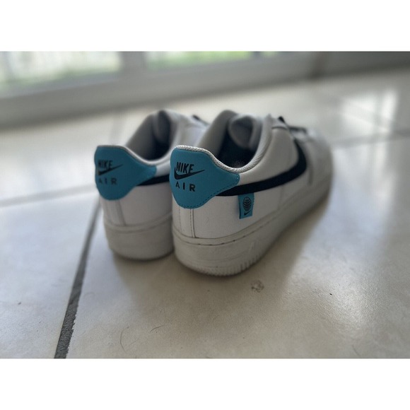 5.5 Y - Nike Air Force 1‎ World Wide (GS) White/Black-Blue FuryShoes CN8533-100 - Picture 4 of 11